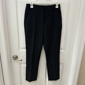 Veronica Beard Black Dress Pants Flat Front, Hook & Zip Closure, Size 4